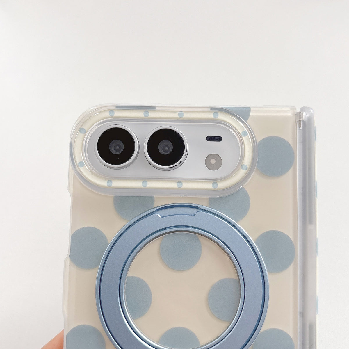 caseease polka dot ring stand iPhone Duo case, product photo