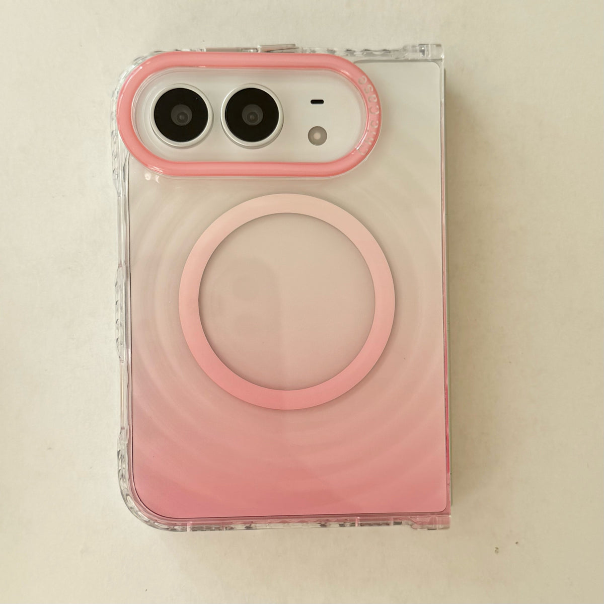 caseease pastel ripple gradient iPhone Duo case - White Pink, product photo