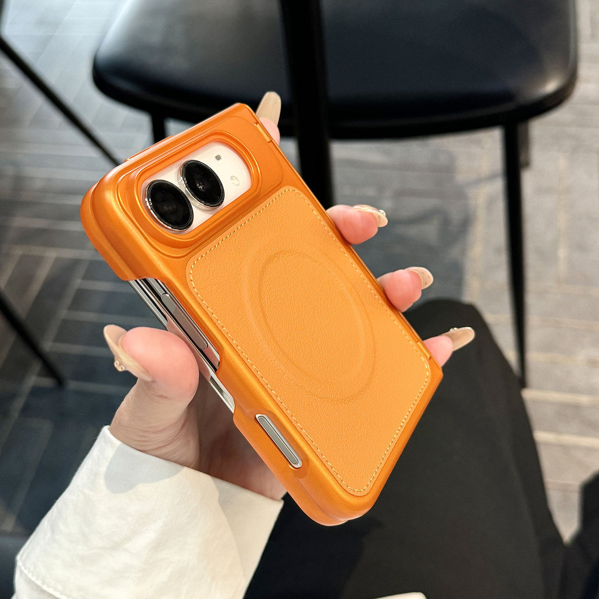 caseease leather-texture iPhone Duo case, product photo