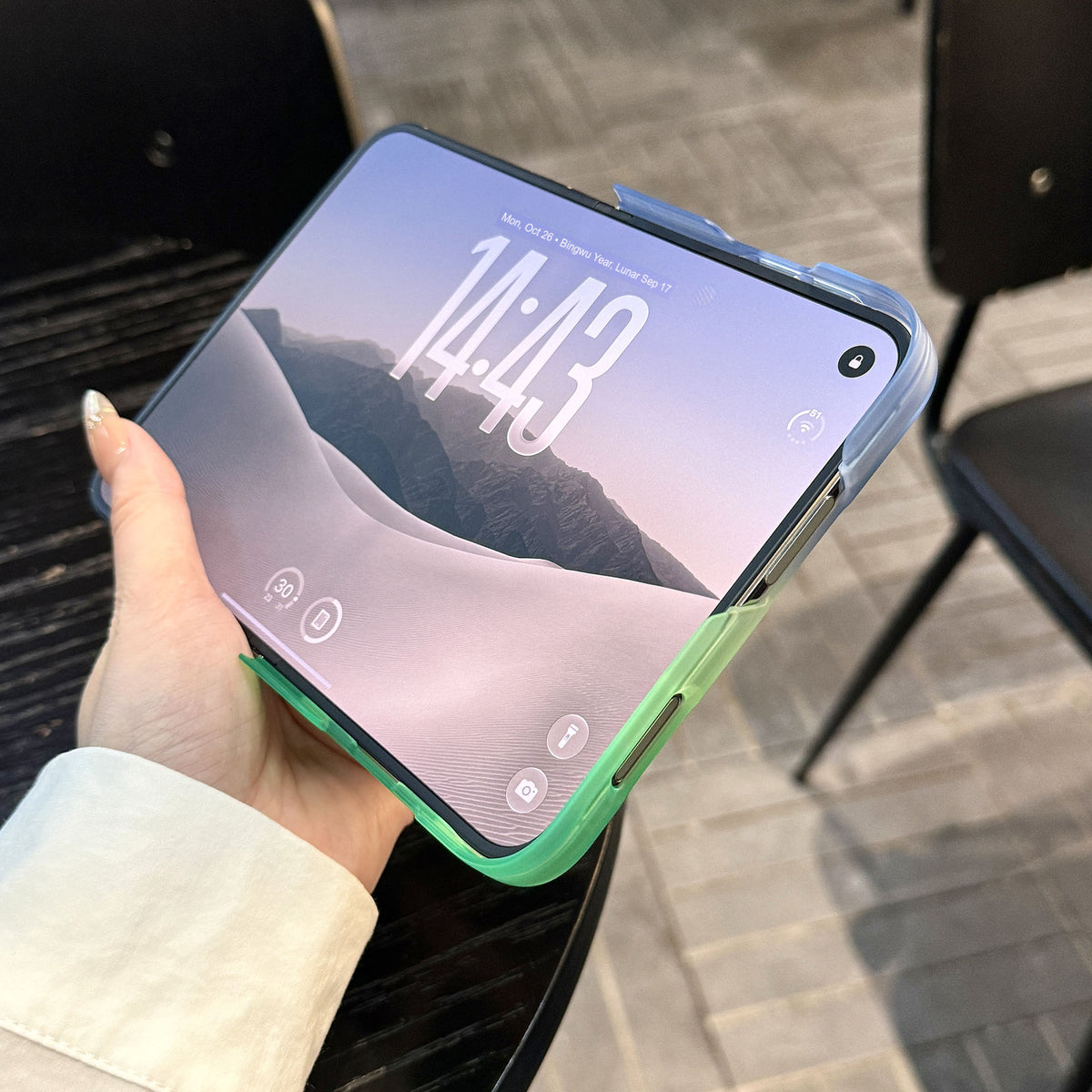 caseease vivid two-tone gradient iPhone Duo case, product photo