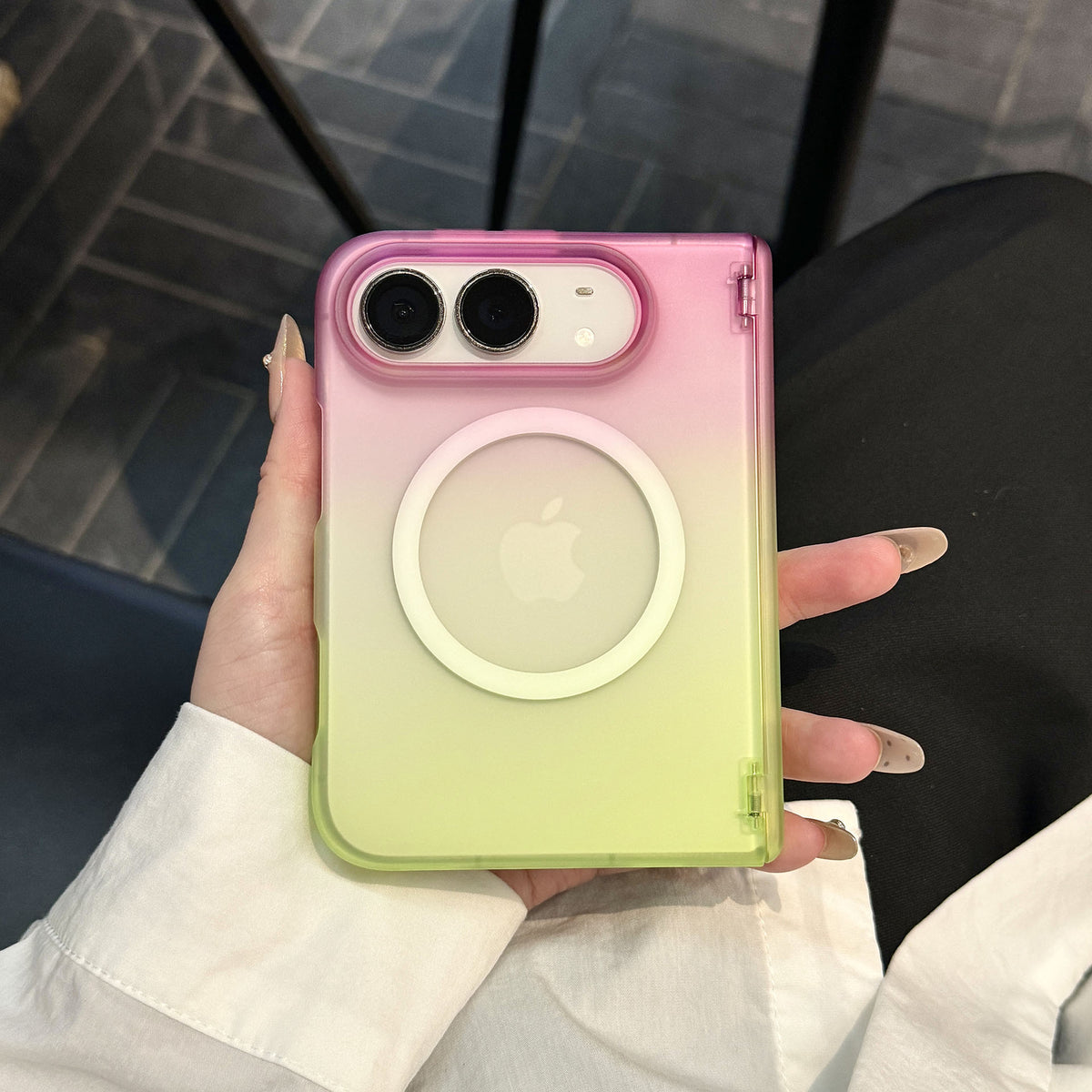 caseease vivid two-tone gradient iPhone Duo case - Pink Yellow, product photo