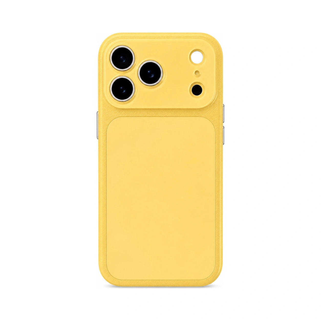 Butter Yellow faux leather color block iPhone case white background