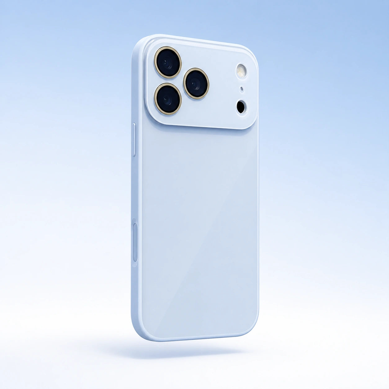Powder Blue luxury crystal gloss iPhone case with camera lens protection
