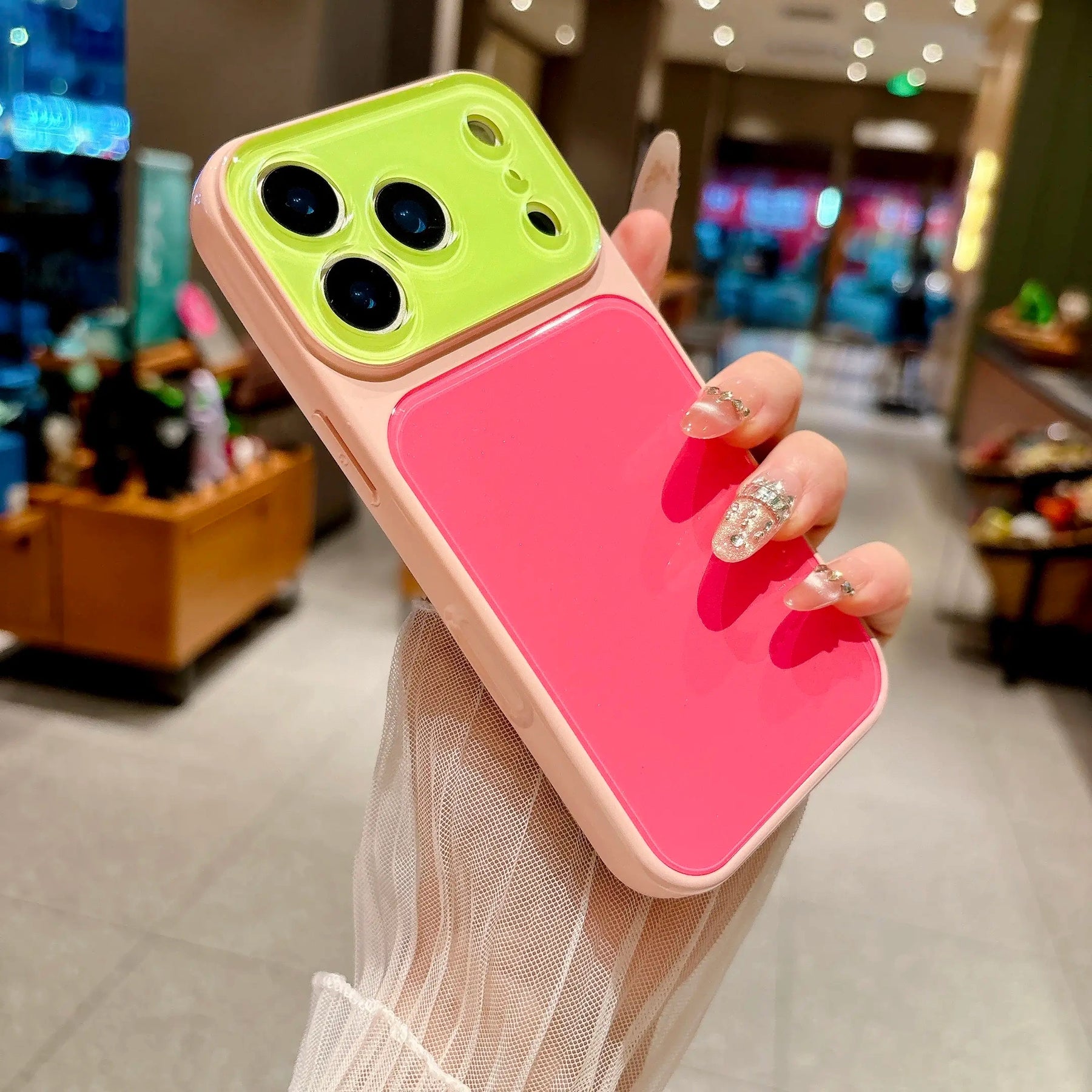 # summervibedopamine Contrast Color Suitable for iPhone 17 16 15 14 13 Pro Max Phone Case Contrast Color Full Lens Protection Compatible with iPhone 17 Pro Max Case No paint peeling off, anti-fall and wear-resistant #DealsForYouDays - Color Rose Red (variant image)