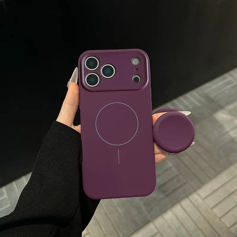 Magnetic Stand Liquid Silicone Full Coverage Phone Case with AI Capture Button, Compatible with iPhone 13 to iPhone 18 Pro Max--3994 (main image)