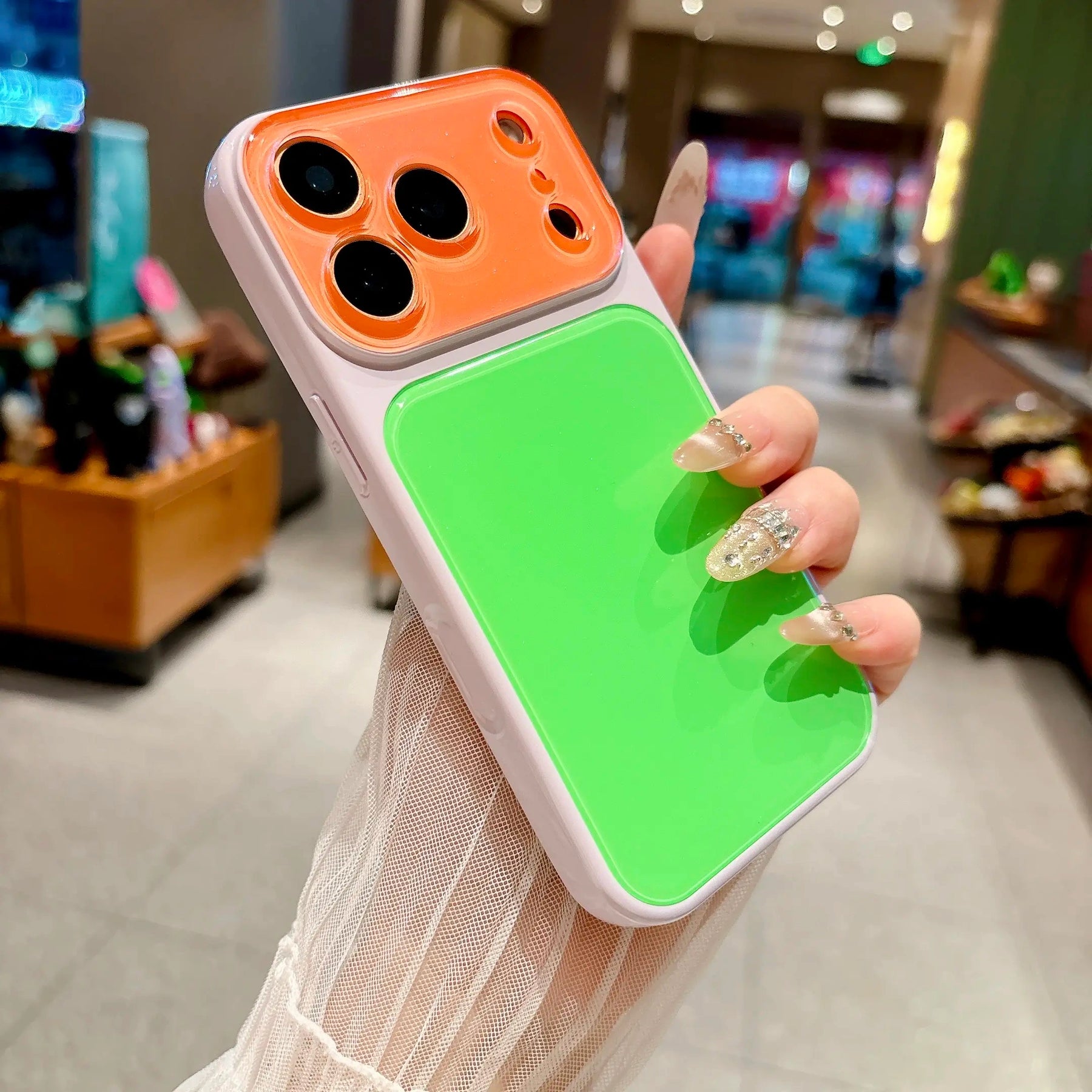 # summervibedopamine Contrast Color Suitable for iPhone 17 16 15 14 13 Pro Max Phone Case Contrast Color Full Lens Protection Compatible with iPhone 17 Pro Max Case No paint peeling off, anti-fall and wear-resistant #DealsForYouDays - Color Green (variant image)