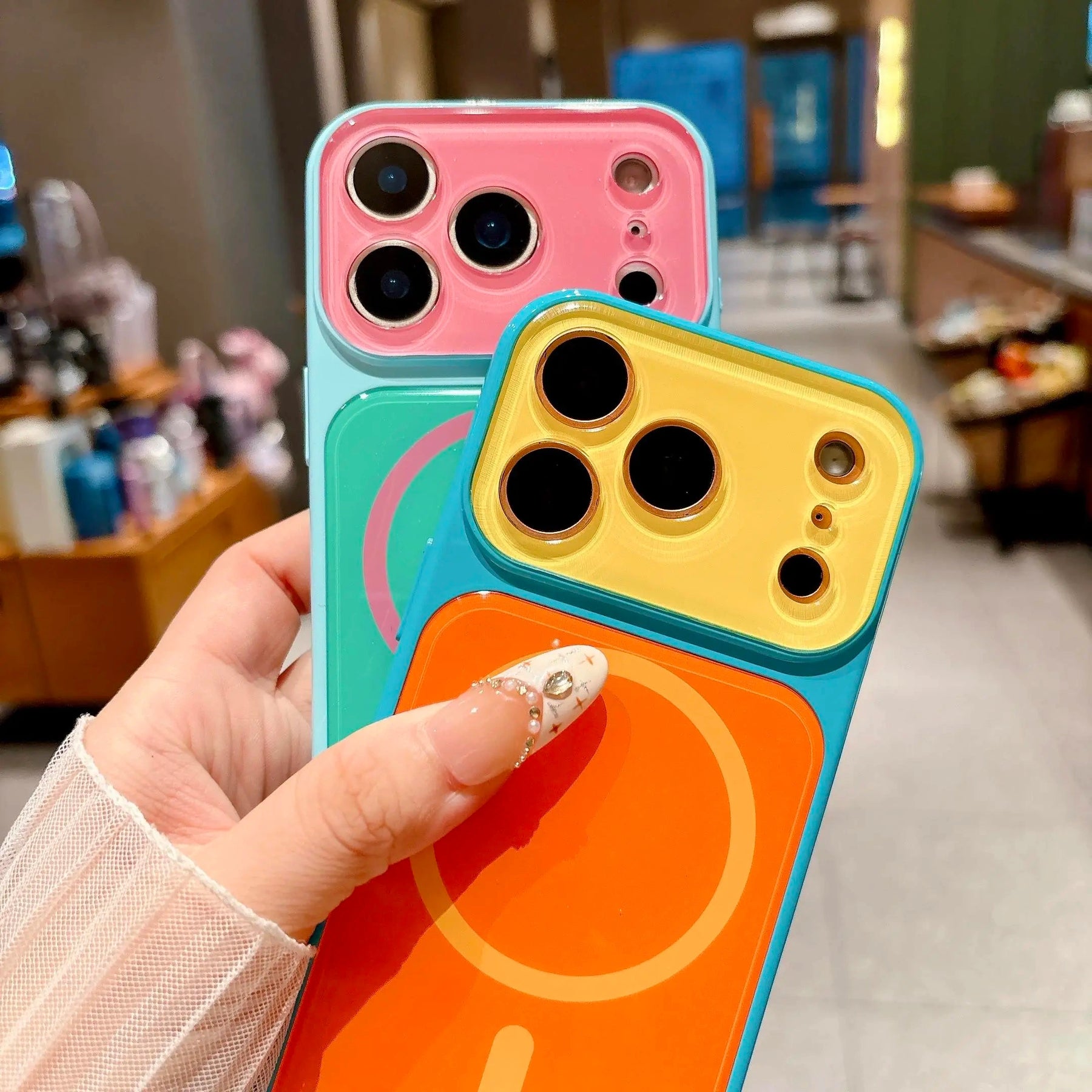 #SummerFinds dopamine Contrast color newly upgraded with magnetic suction Suitable for iPhone 17 16 15 14 Pro Max Magnetic phone case Contrast color full lens protection Compatible with iPhone 17 Pro Max Magnetic phone case No paint peeling, anti-fall an (main image)