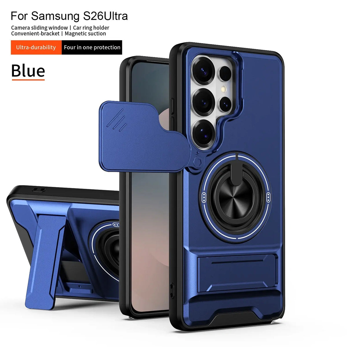Military-Grade iPhone Case with Sliding Camera Cover & Ring Stand — view 9