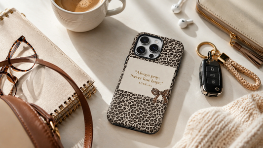 faith leopard print iPhone case inline scene 2