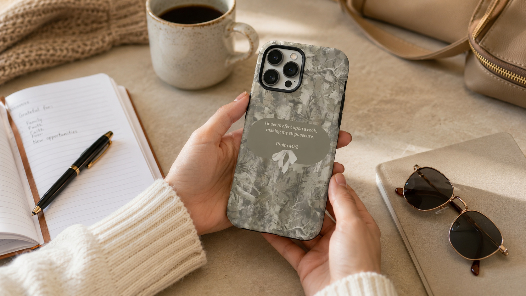 Psalm 40:2 Inspirational Phone Case inline scene 2