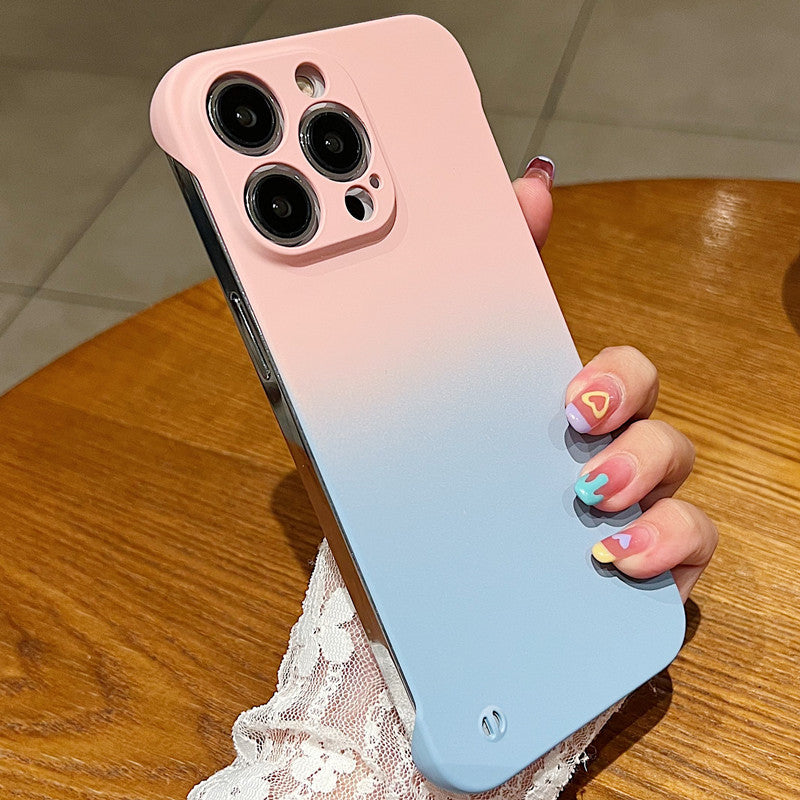Vibrant Gradient Ombre iPhone Case | Soft Matte Liquid Silicone Cover with Camera Lens Protection, Shockproof Slim Fit