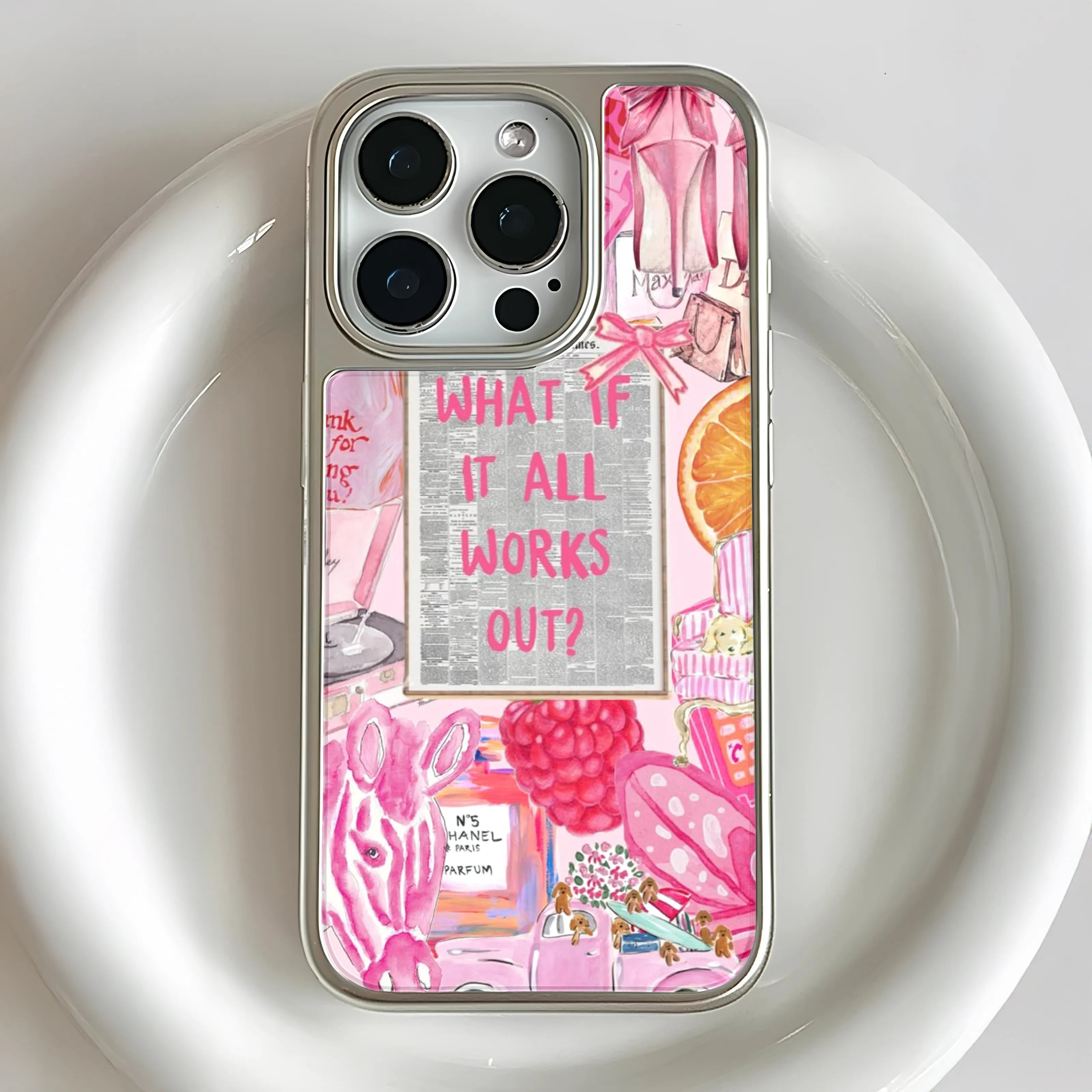 Holographic Chrome Phone Case - Playful Pink and Glam Inspiration