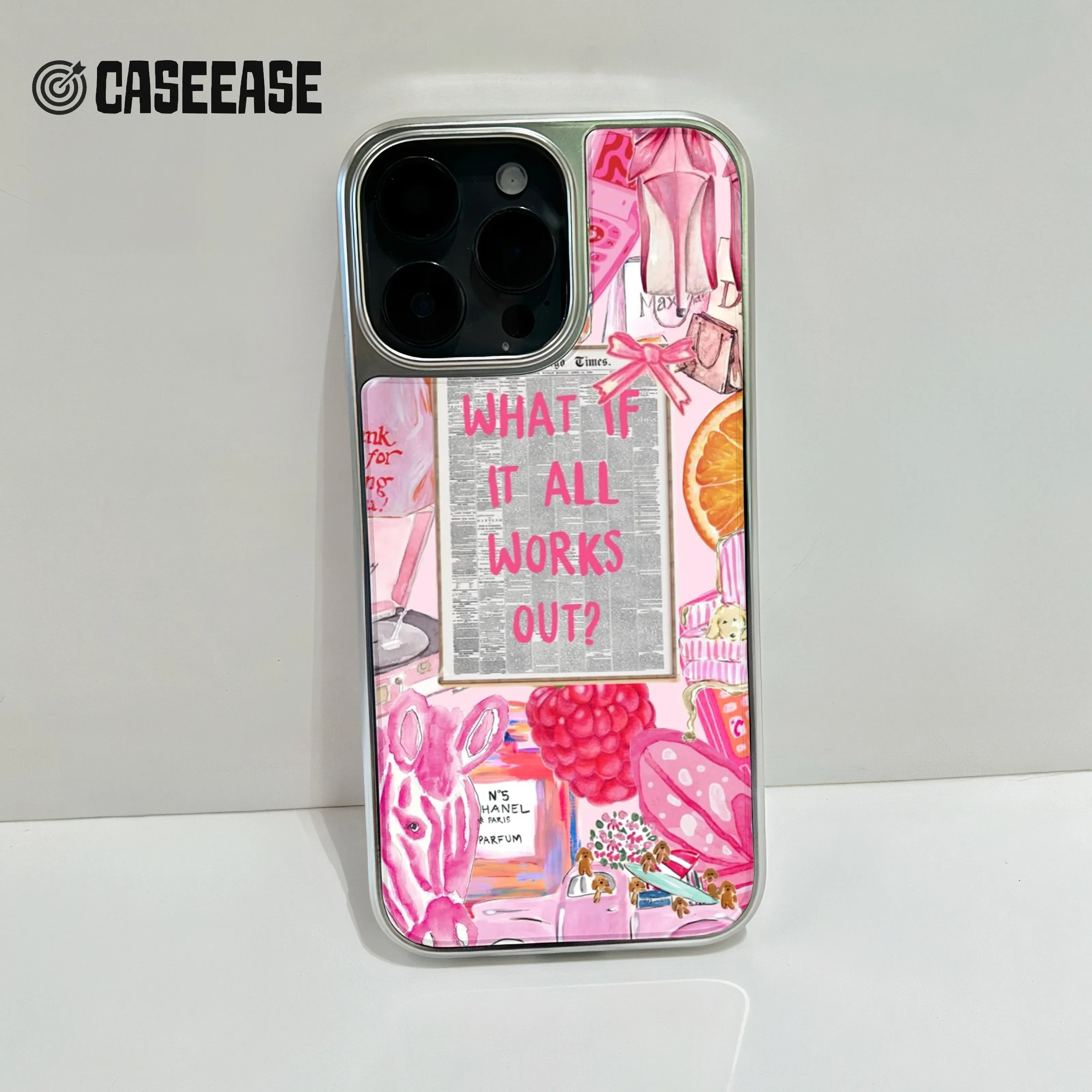 Holographic Chrome Phone Case - Playful Pink and Glam Inspiration