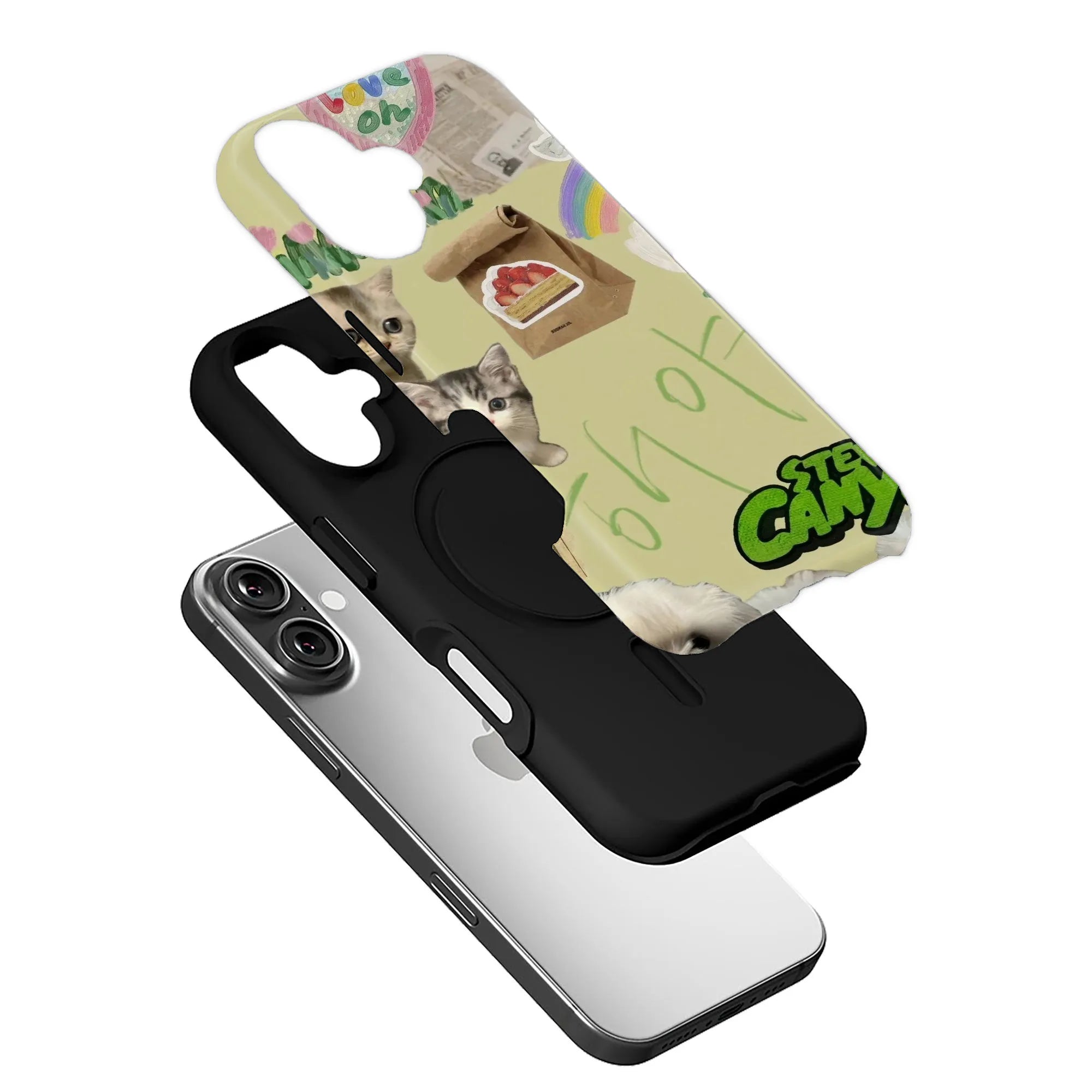 Cute Cat & Food Collage Phone Case