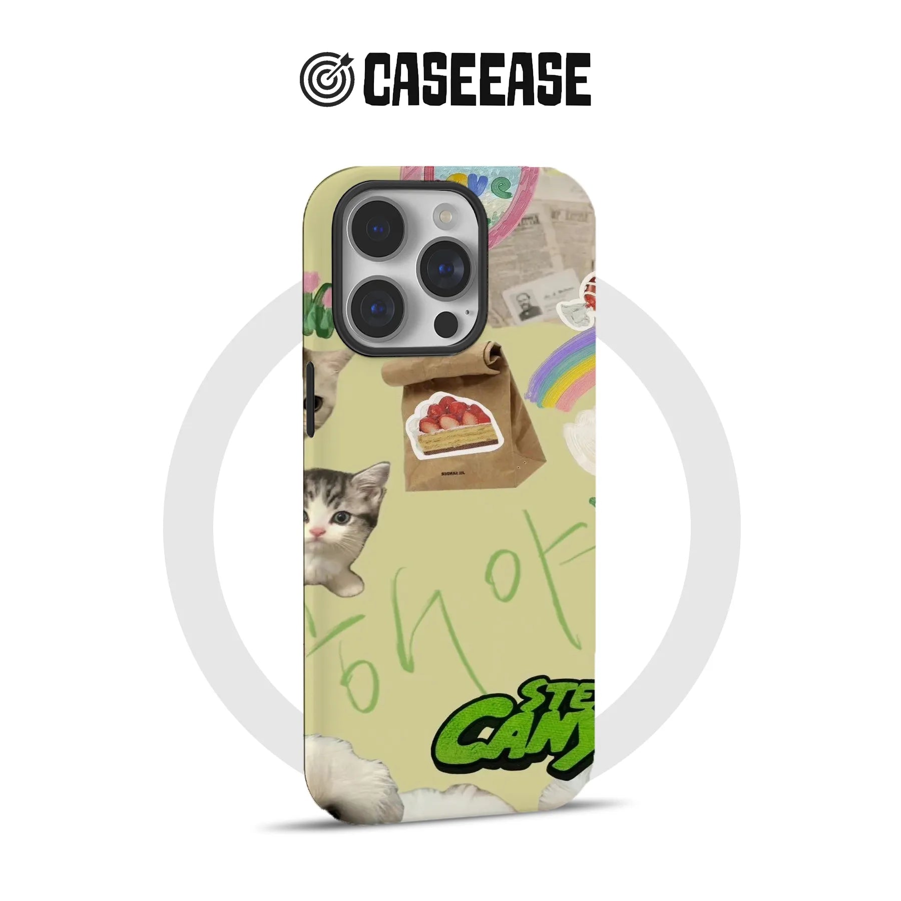 Cute Cat & Food Collage Phone Case