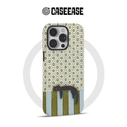 Hanging Cat Phone Case with Vintage Floral