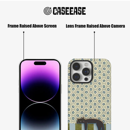 Hanging Cat Phone Case with Vintage Floral