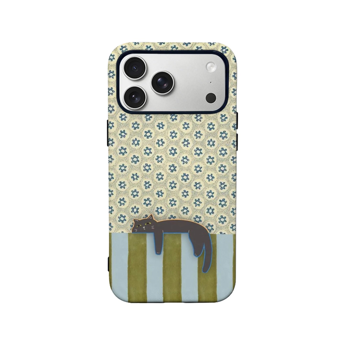 Hanging Cat Phone Case with Vintage Floral