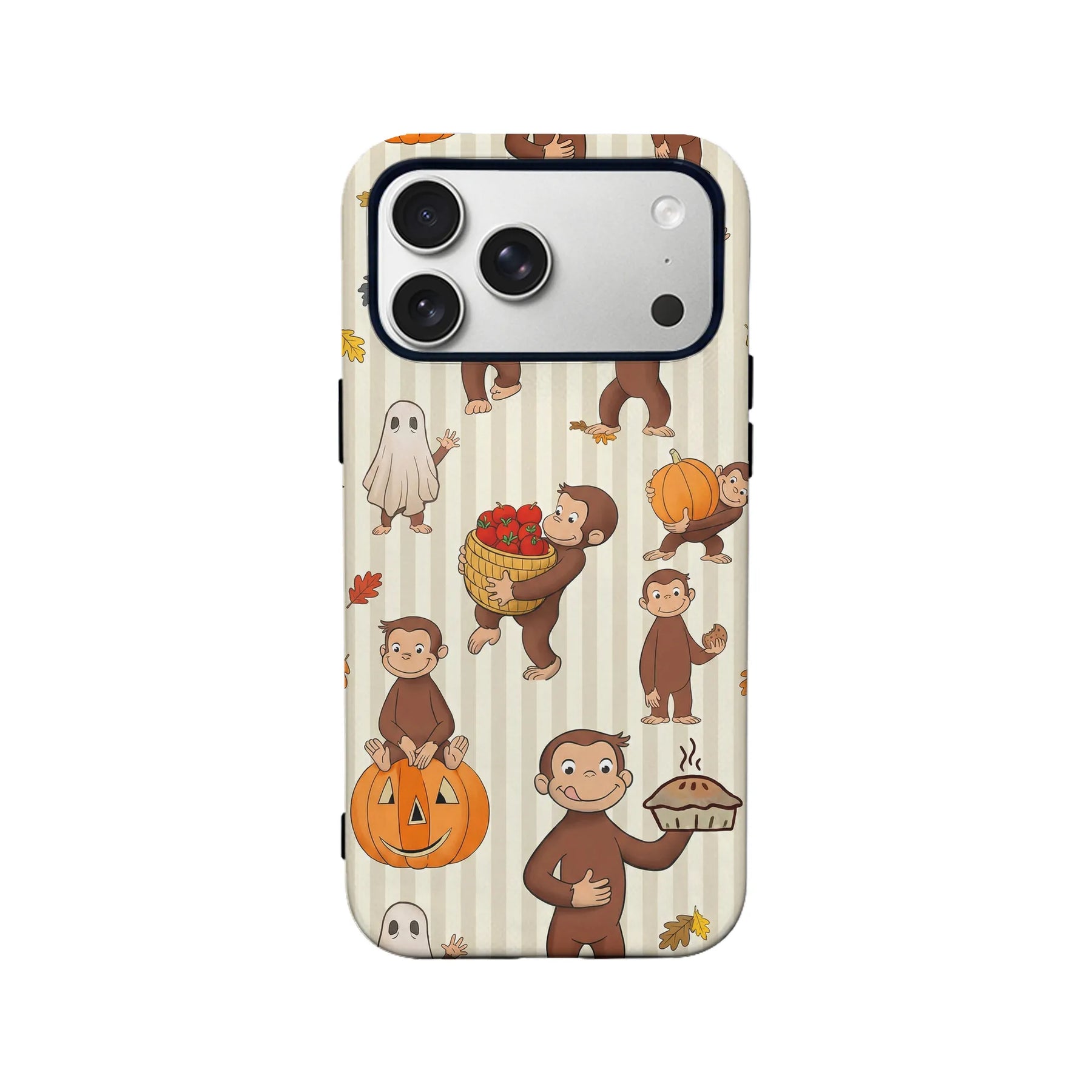 Funda para teléfono con temática otoñal de Curious George