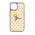 Holographic Chrome Phone Case - Scuba Diver Design with Pink Dots