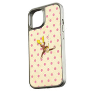 Holographic Chrome Phone Case - Scuba Diver Design with Pink Dots