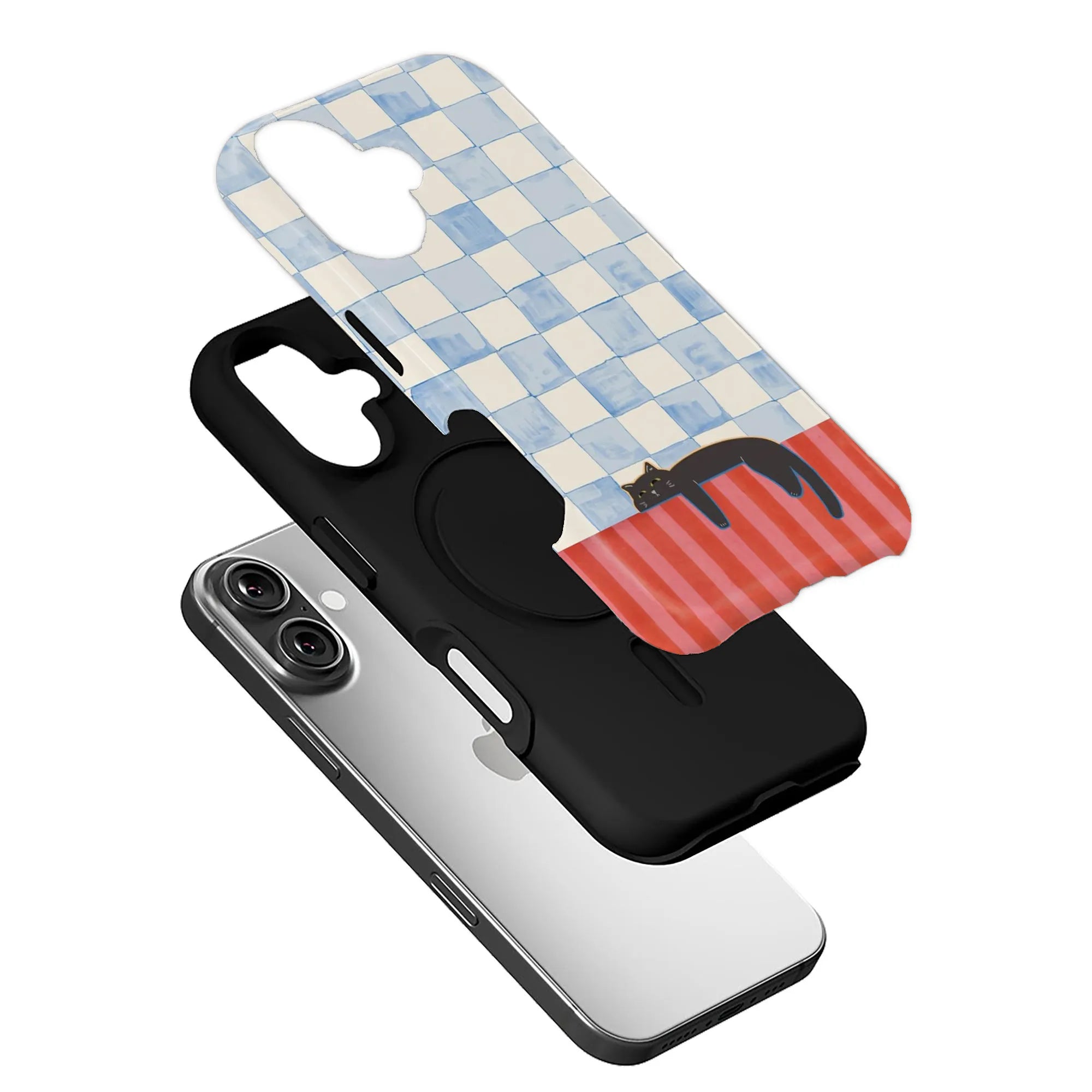 Hanging Cat and Checkerboard Phone Case