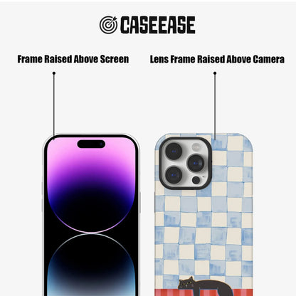 Hanging Cat and Checkerboard Phone Case