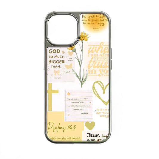 Holographic Chrome Faith Phone Case - Motivational Quotes & Nature