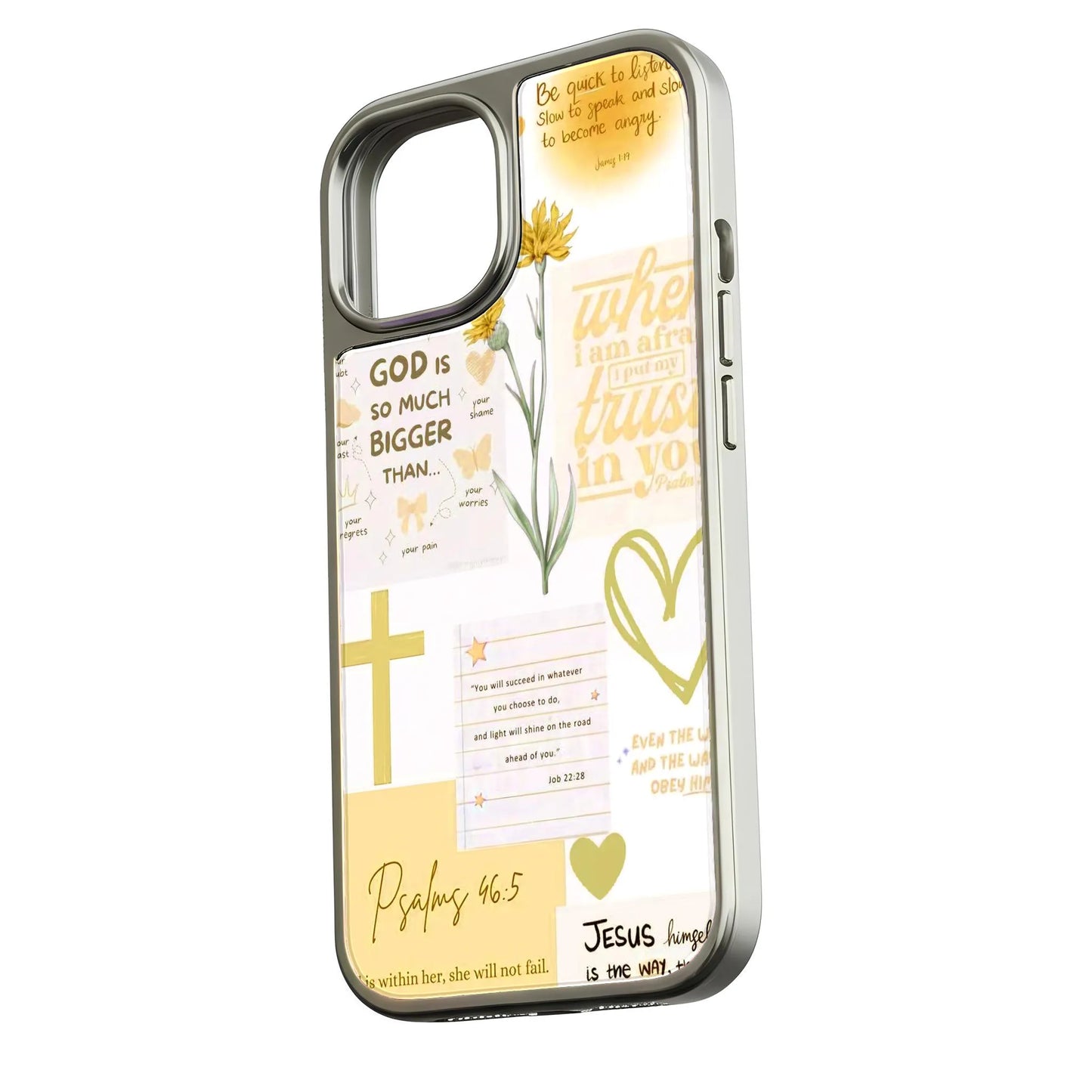 Holographic Chrome Faith Phone Case - Motivational Quotes & Nature