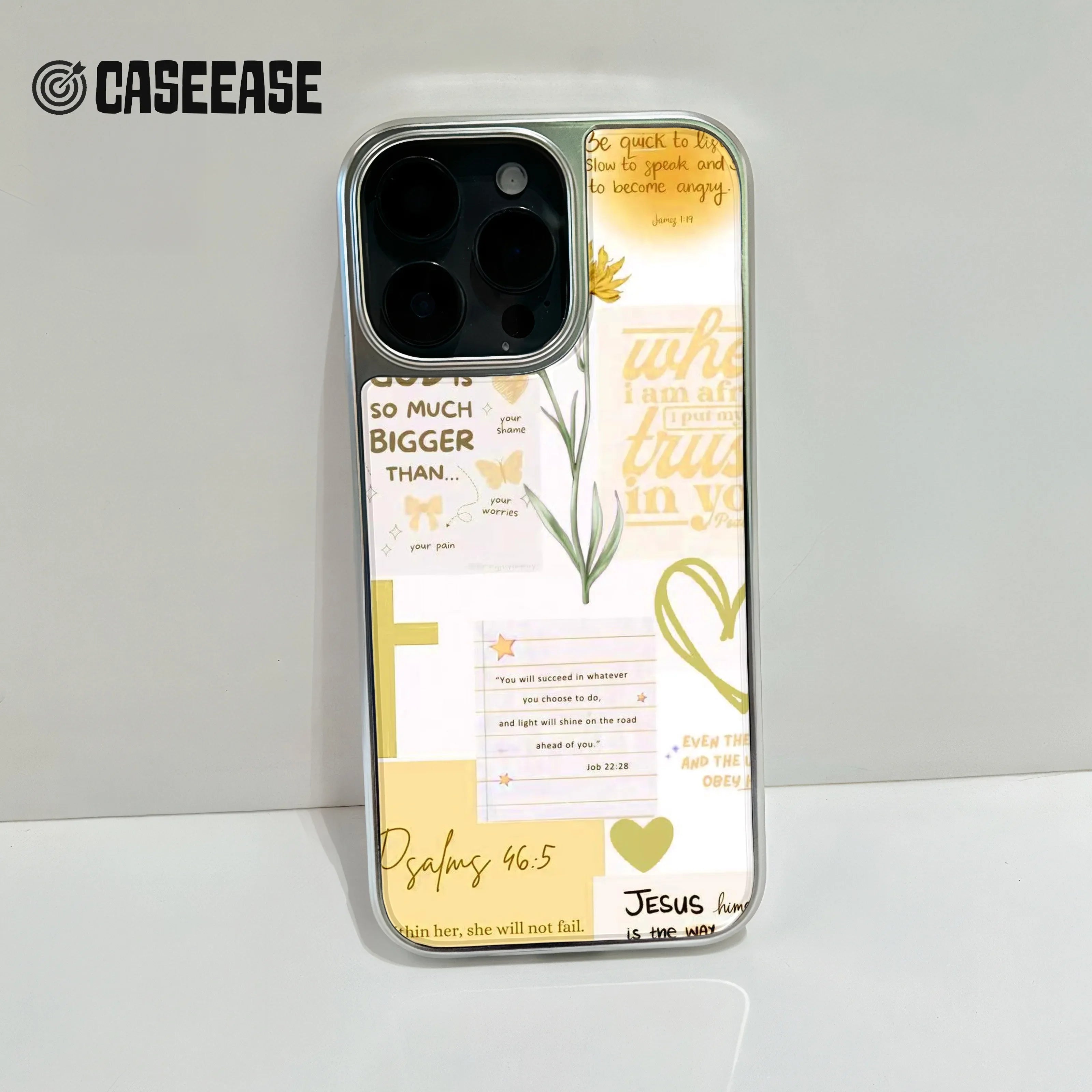 Holographic Chrome Faith Phone Case - Motivational Quotes & Nature
