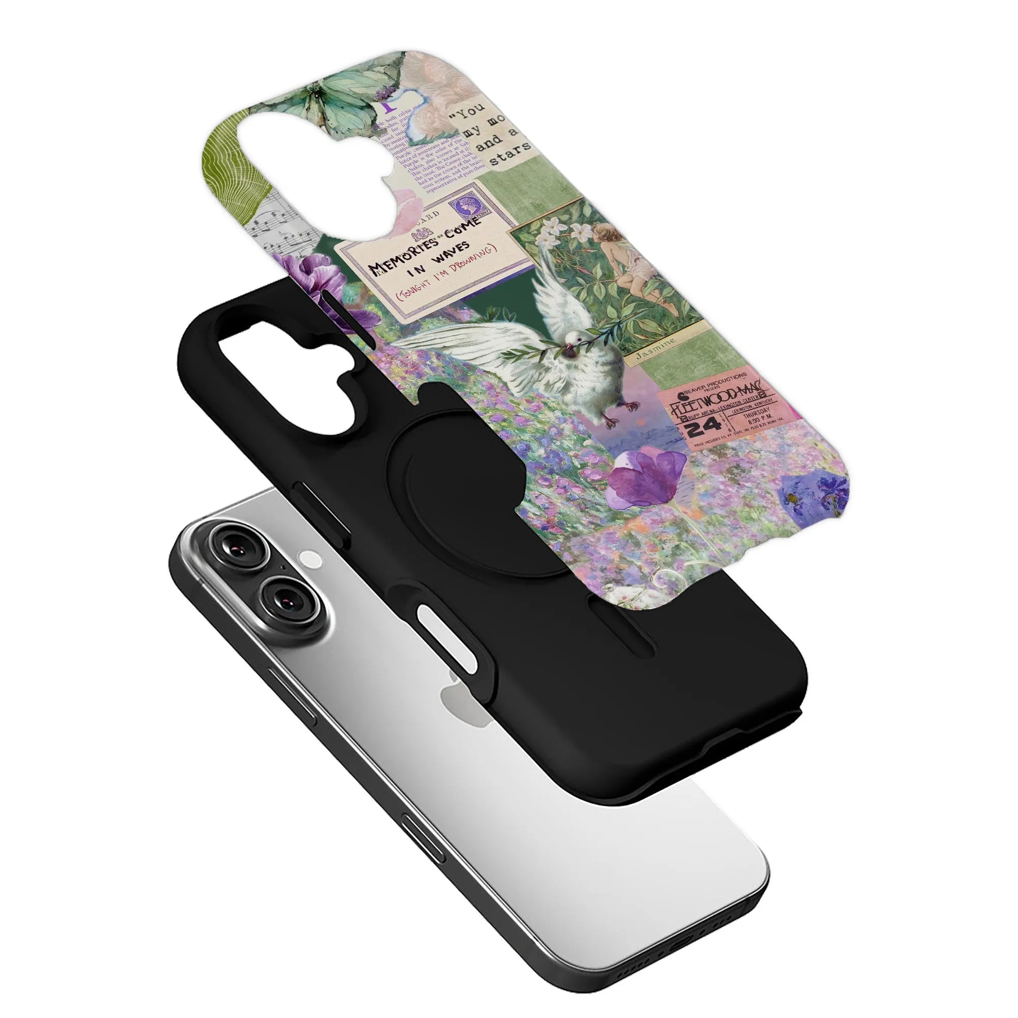 Whimsical Vintage Bird and Floral Phone Case