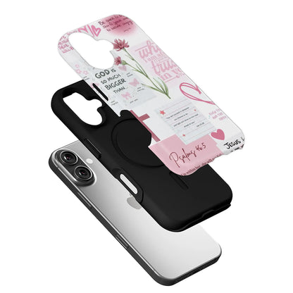 Red Bible Verse Phone Case – Psalm 46:5 Christian Floral Faith Design