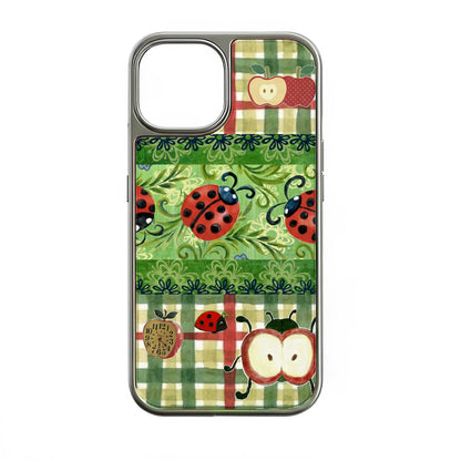 Whimsical Ladybug and Apple Phone Case - Cute Nature Design