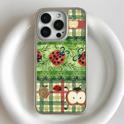 Whimsical Ladybug and Apple Phone Case - Cute Nature Design
