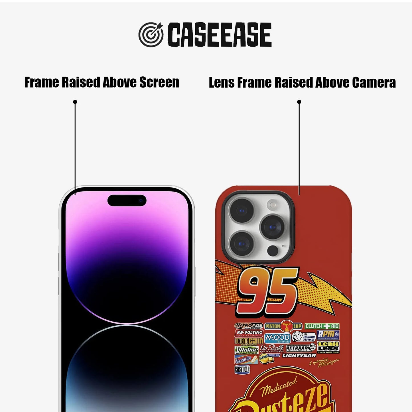 Lightning McQueen Number 9 TPU+PC IPhone 16 phone case