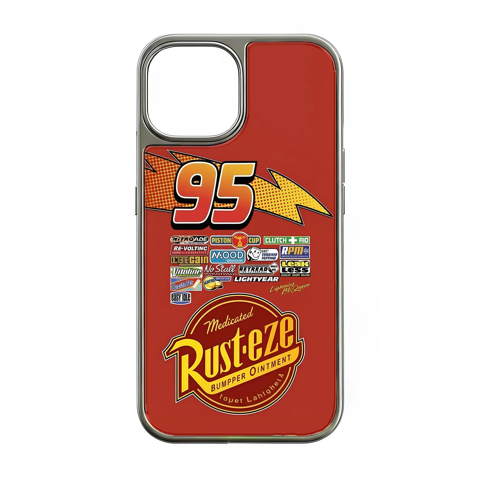 Holographic Chrome Lightning McQueen Phone Case - Red Racing Design