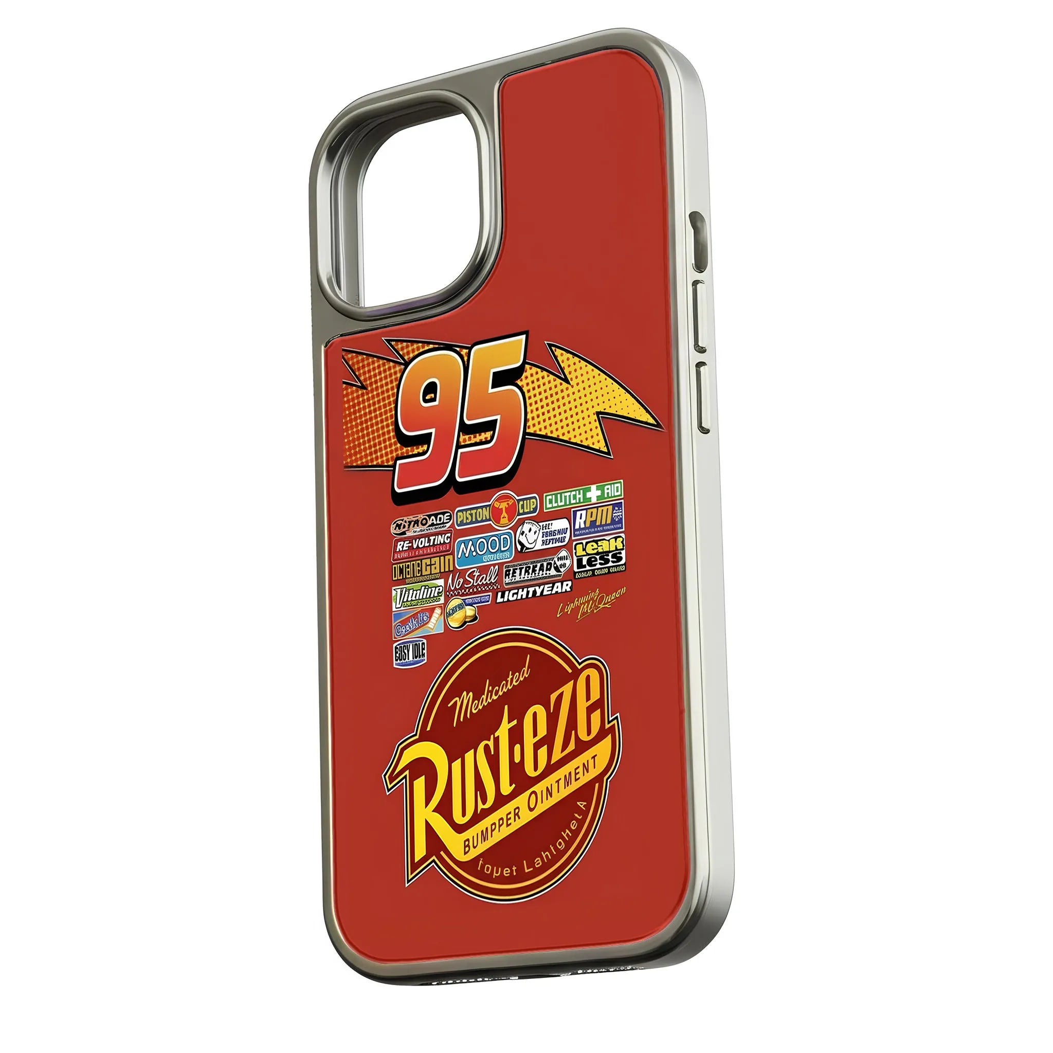 Holographic Chrome Lightning McQueen Phone Case - Red Racing Design