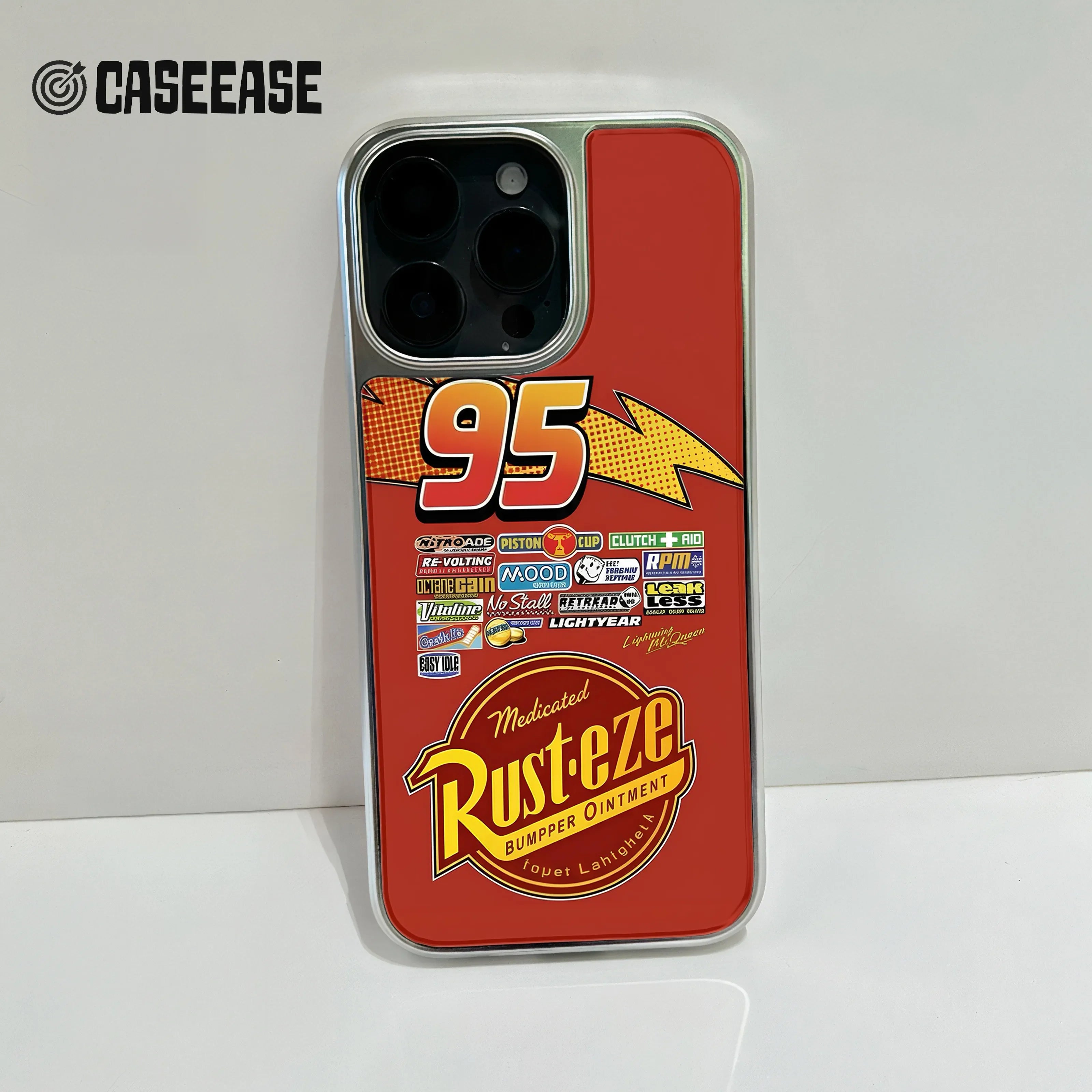 Holographic Chrome Lightning McQueen Phone Case - Red Racing Design