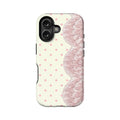 Chic Pink Lace Polka Dot Phone Case