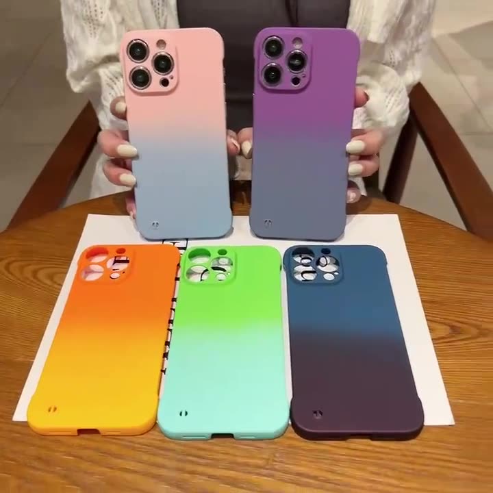 Vibrant Gradient Ombre iPhone Case | Soft Matte Liquid Silicone Cover with Camera Lens Protection, Shockproof Slim Fit