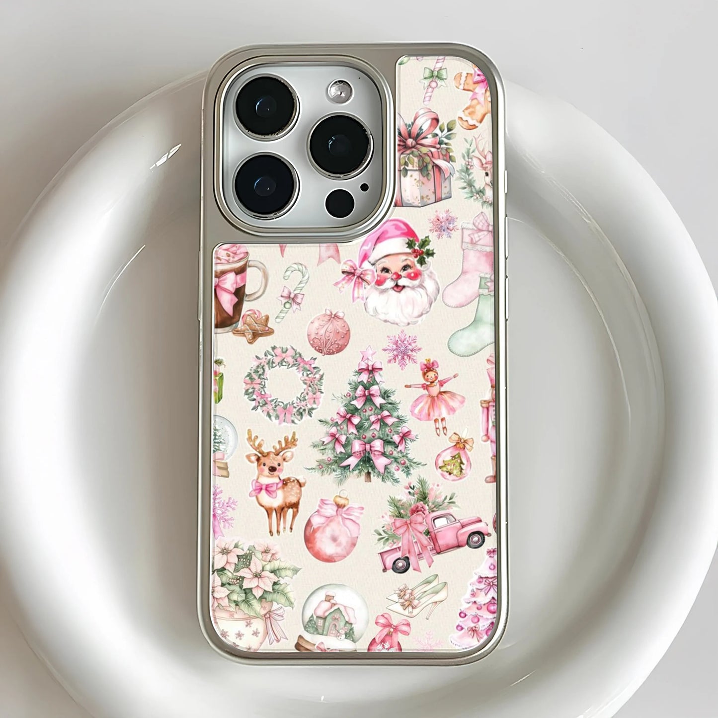 Christmas Holographic Chrome Phone Case - Festive Holiday Design