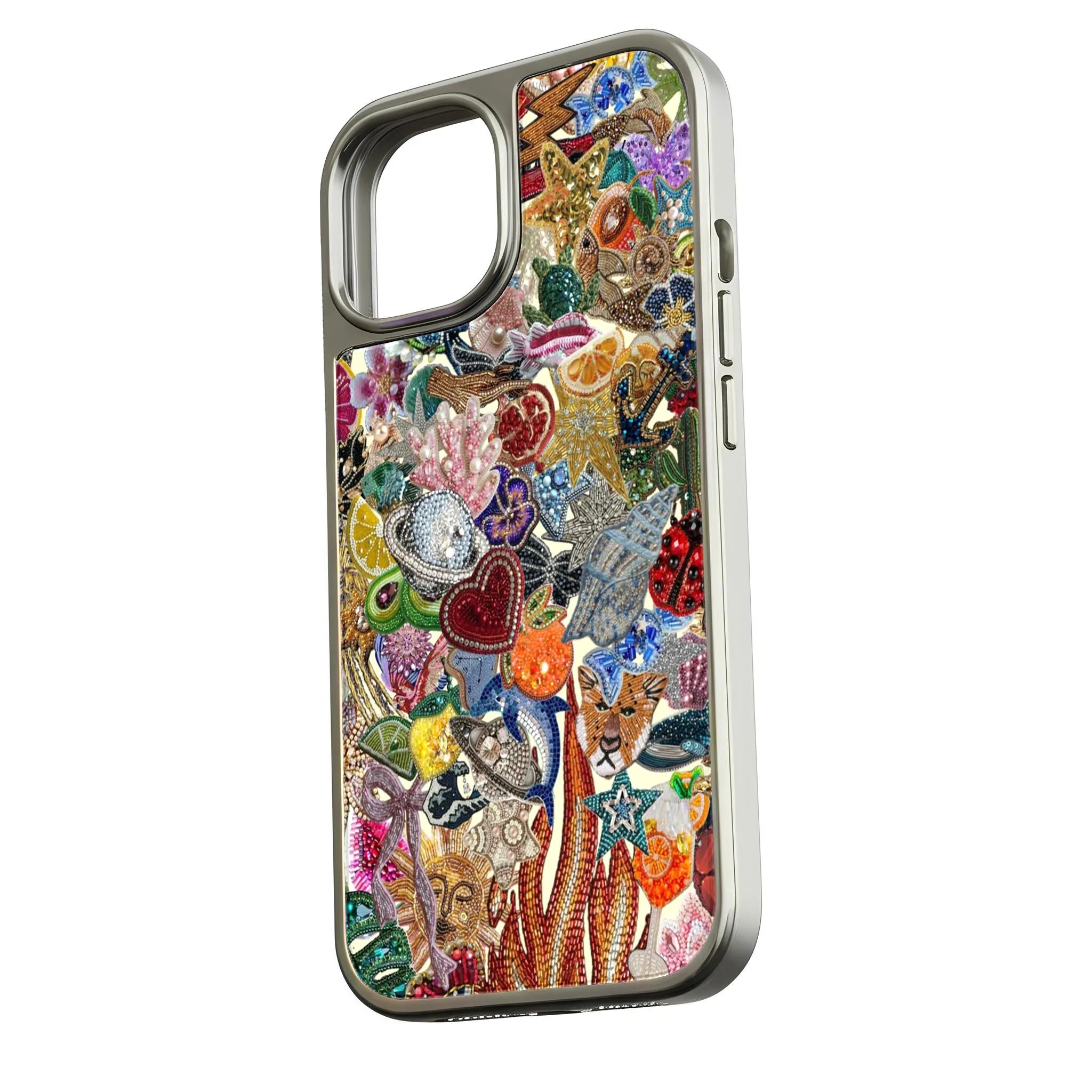Holographic Chrome Phone Case - Vibrant Jewel Design