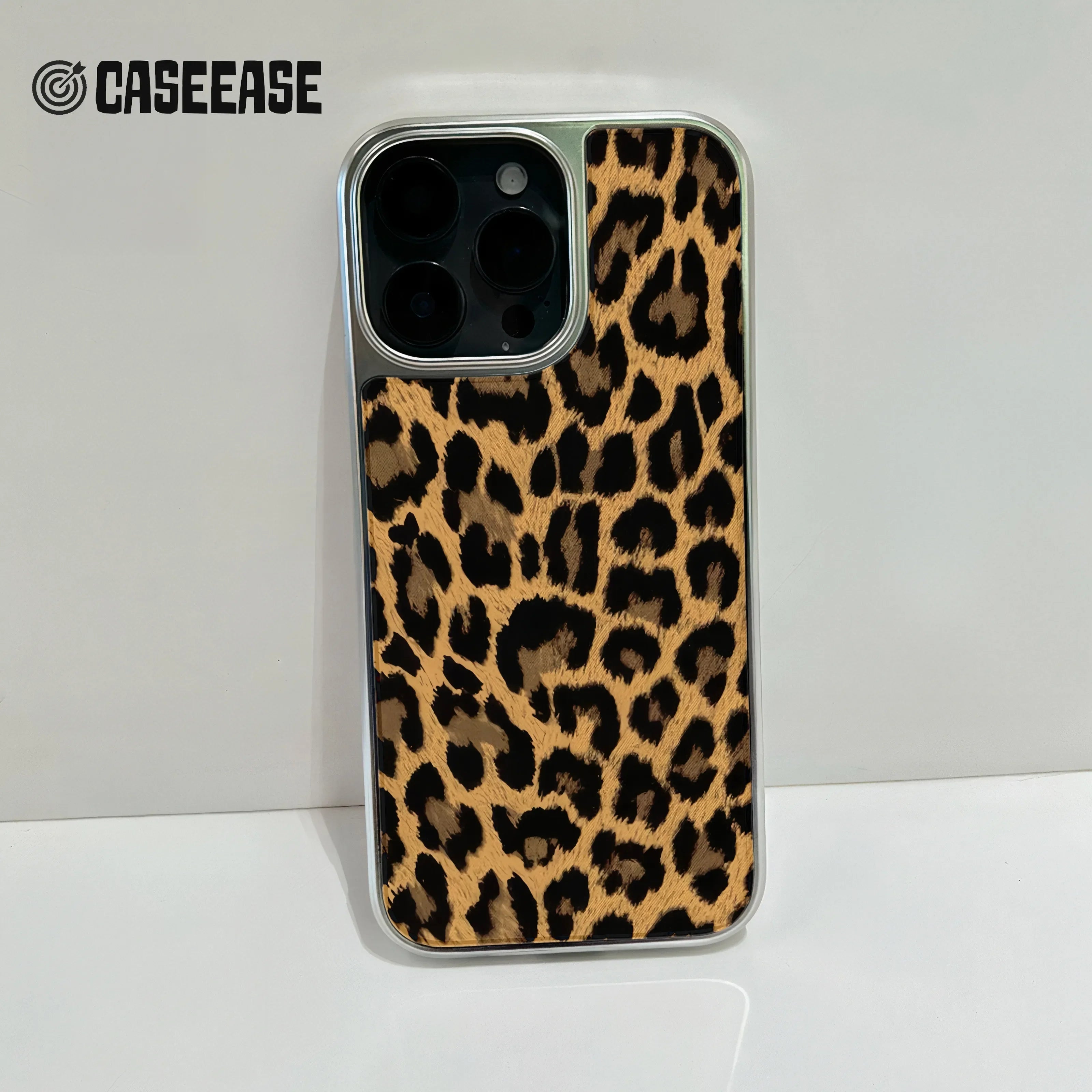 Holographic Chrome Leopard Phone Case for iPhone 14 - Fierce Animal Print