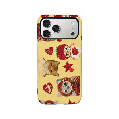 Bonita funda para teléfono con gato y fresa
