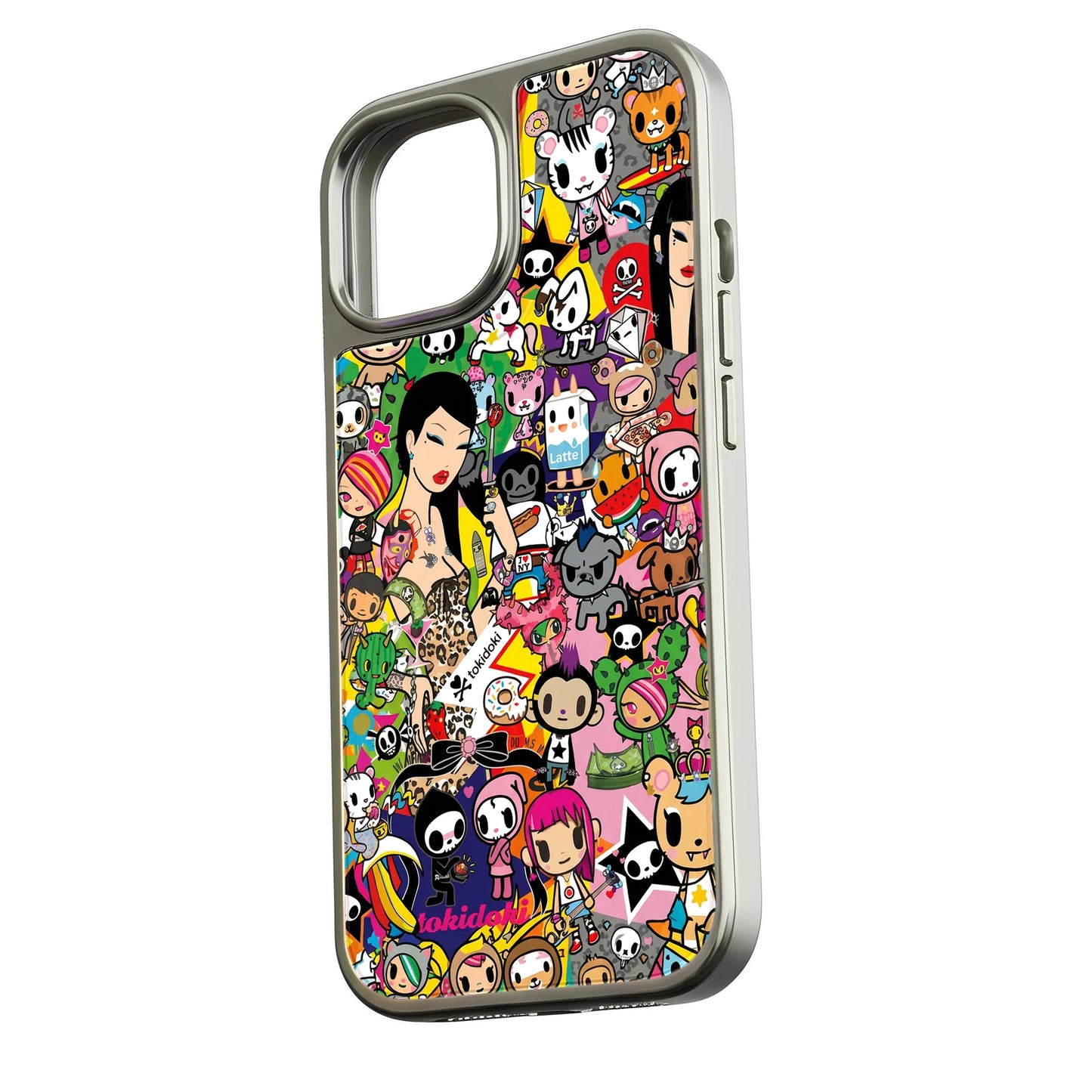 Holographic Chrome Phone Case - Colorful Character Design