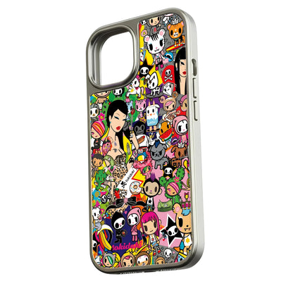 Holographic Chrome Phone Case - Colorful Character Design