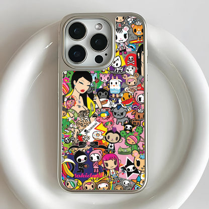 Holographic Chrome Phone Case - Colorful Character Design