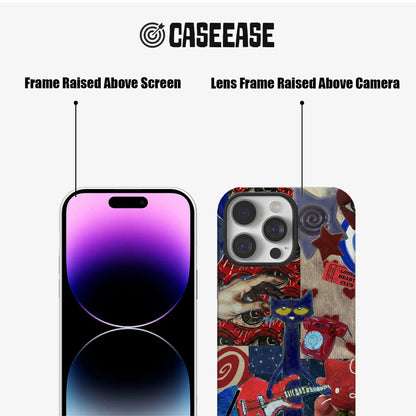 Pete Cat Artistic Collage Phone Case