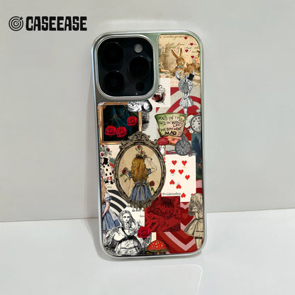 Holographic Chrome Alice in Wonderland Phone Case - Whimsical Design
