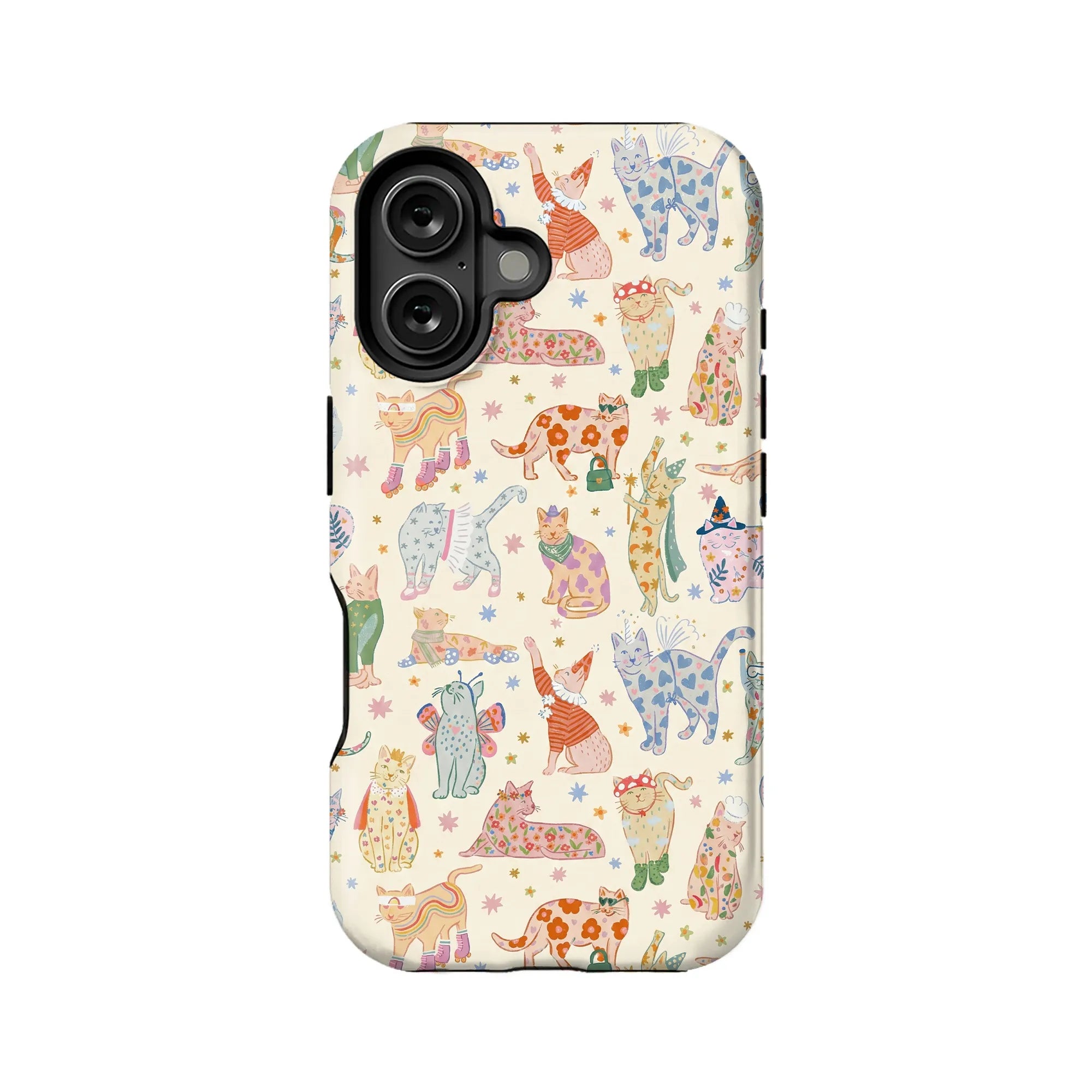Funda para teléfono con estampado de gato colorido